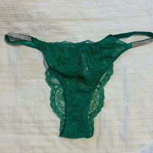 Elegant Green Lace Thong